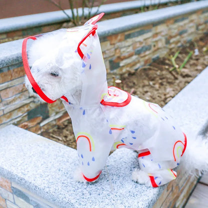 Chubasquero Transparente con Capucha para Perro Pequeño