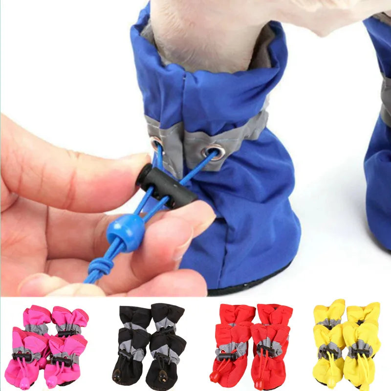 Botas Impermeables para Perros, Juego de 4 Zapatos Antideslizantes para Lluvia