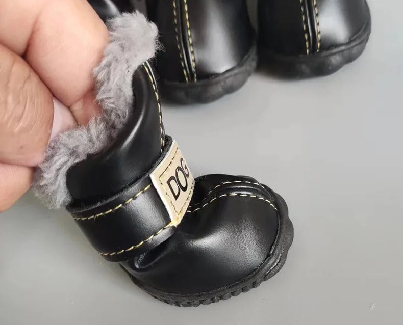 Botas de Invierno para Perro con Felpa y Suela de Caucho – Juego de 4