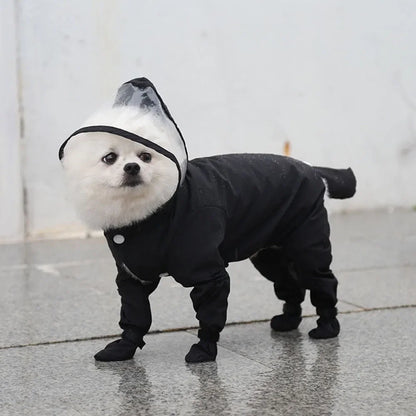 Chubasquero traje para Perro con Capucha y Botas para Lluvia y Frío