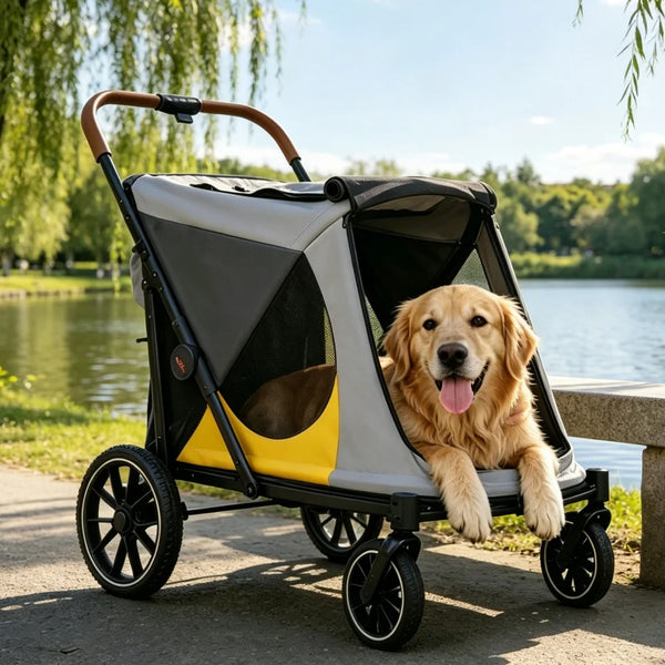 Carrito grande para perros y gatos, apto para mayores o ancianas de hasta 42 kg.