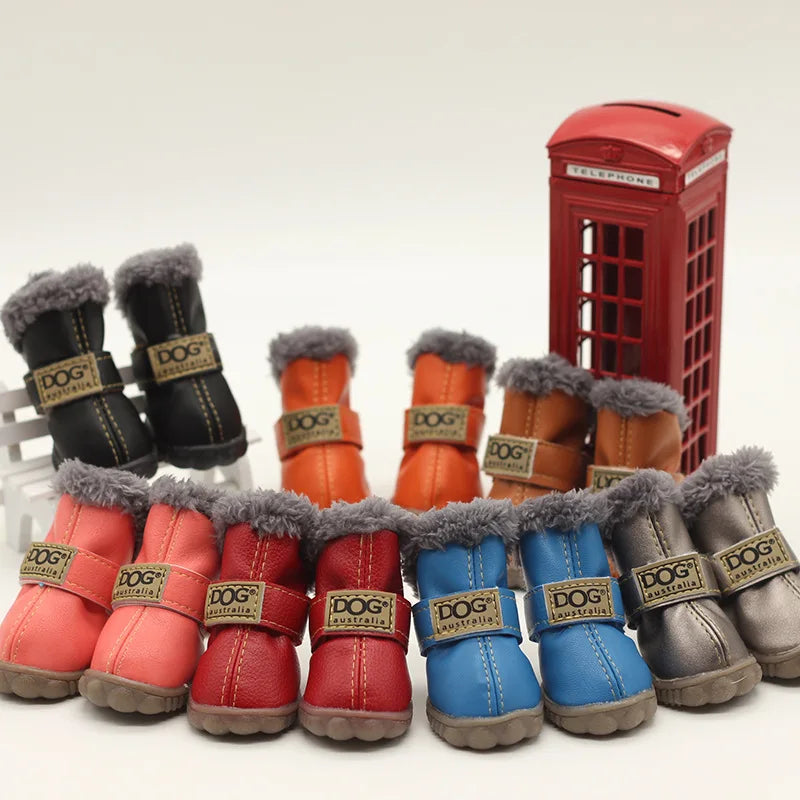 Botas de Invierno para Perro con Felpa y Suela de Caucho – Juego de 4