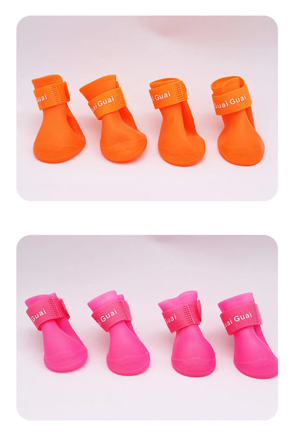 Botas de Goma Antideslizantes para Perros – 4 Piezas
