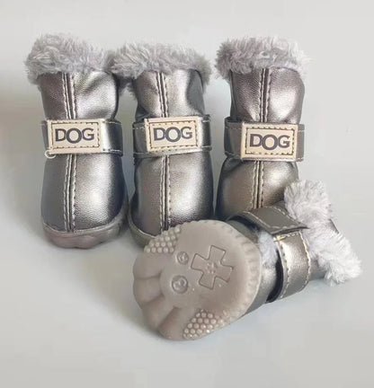 Botas de Invierno para Perro con Felpa y Suela de Caucho – Juego de 4