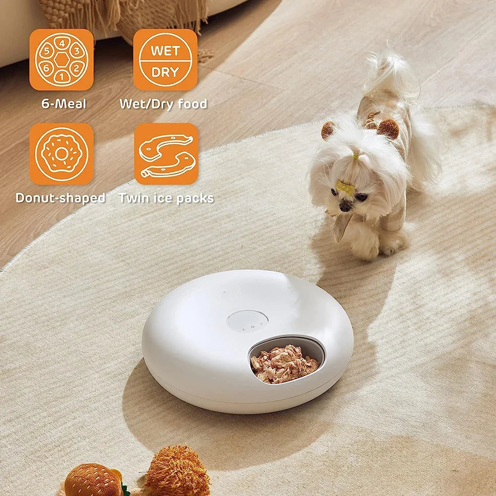 Alimentador Inteligente, Comedero automático recargable apto para comida húmeda