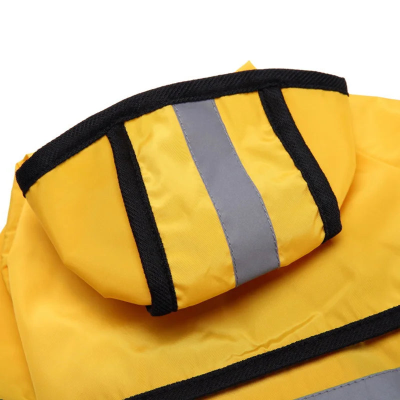 Chubasquero Amarillo Reflectante con Capucha para Perros