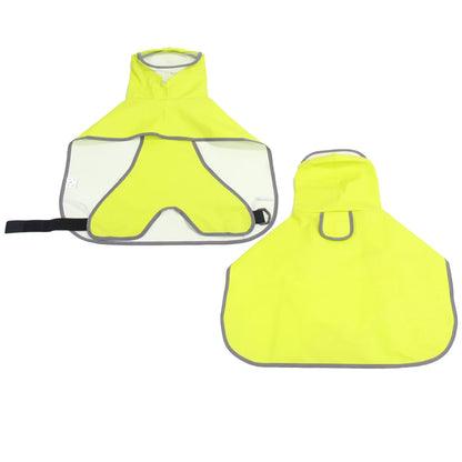 Chubasquero Verde Fluorescente con Capucha para Perros