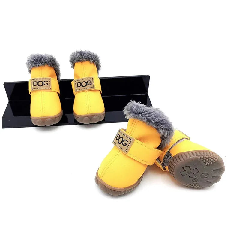 Botas de Invierno para Perro con Felpa y Suela de Caucho – Juego de 4