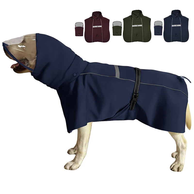 Chubasquero de Doble Capa con Capucha Desmontable para Perro