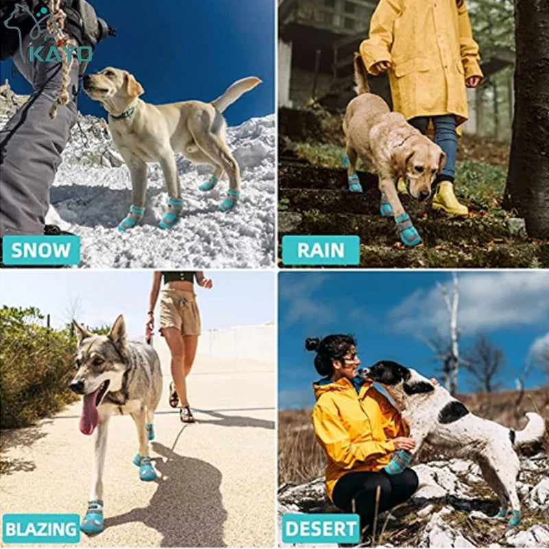 Botas Reflectantes Antideslizantes para Perro – 4 Piezas
