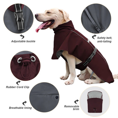 Chubasquero de Doble Capa con Capucha Desmontable para Perro