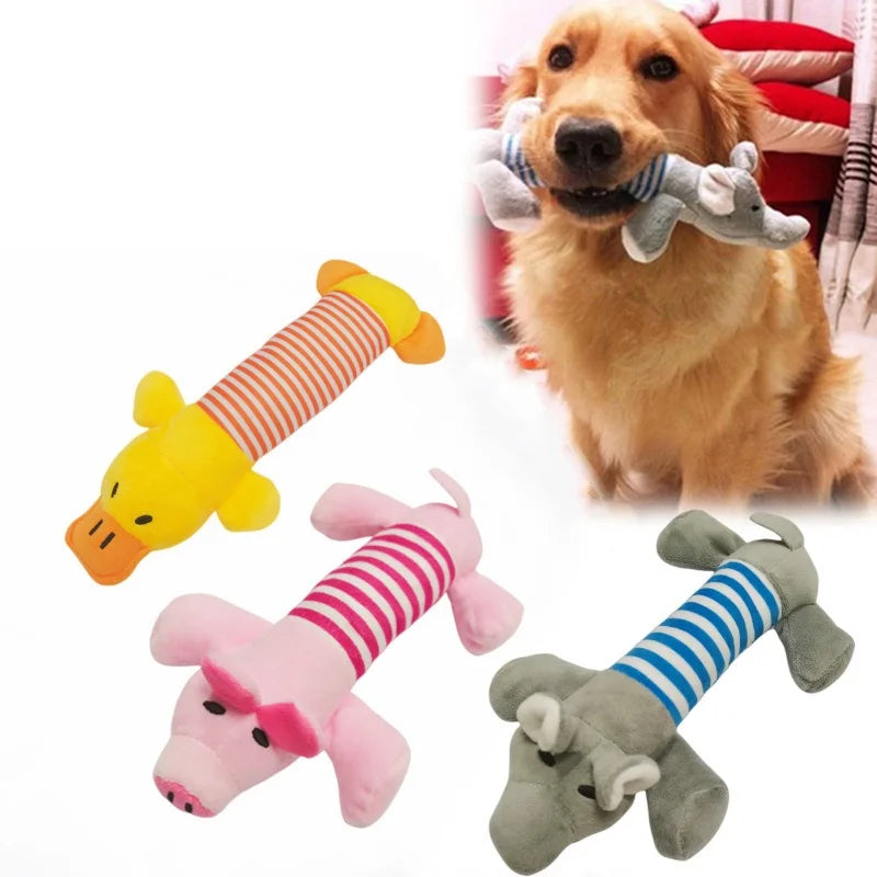 Juguete de Peluche Chirriante para Perro – Diseño de Hueso con Animalito