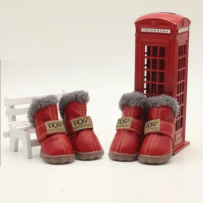 Botas de Invierno para Perro con Felpa y Suela de Caucho – Juego de 4