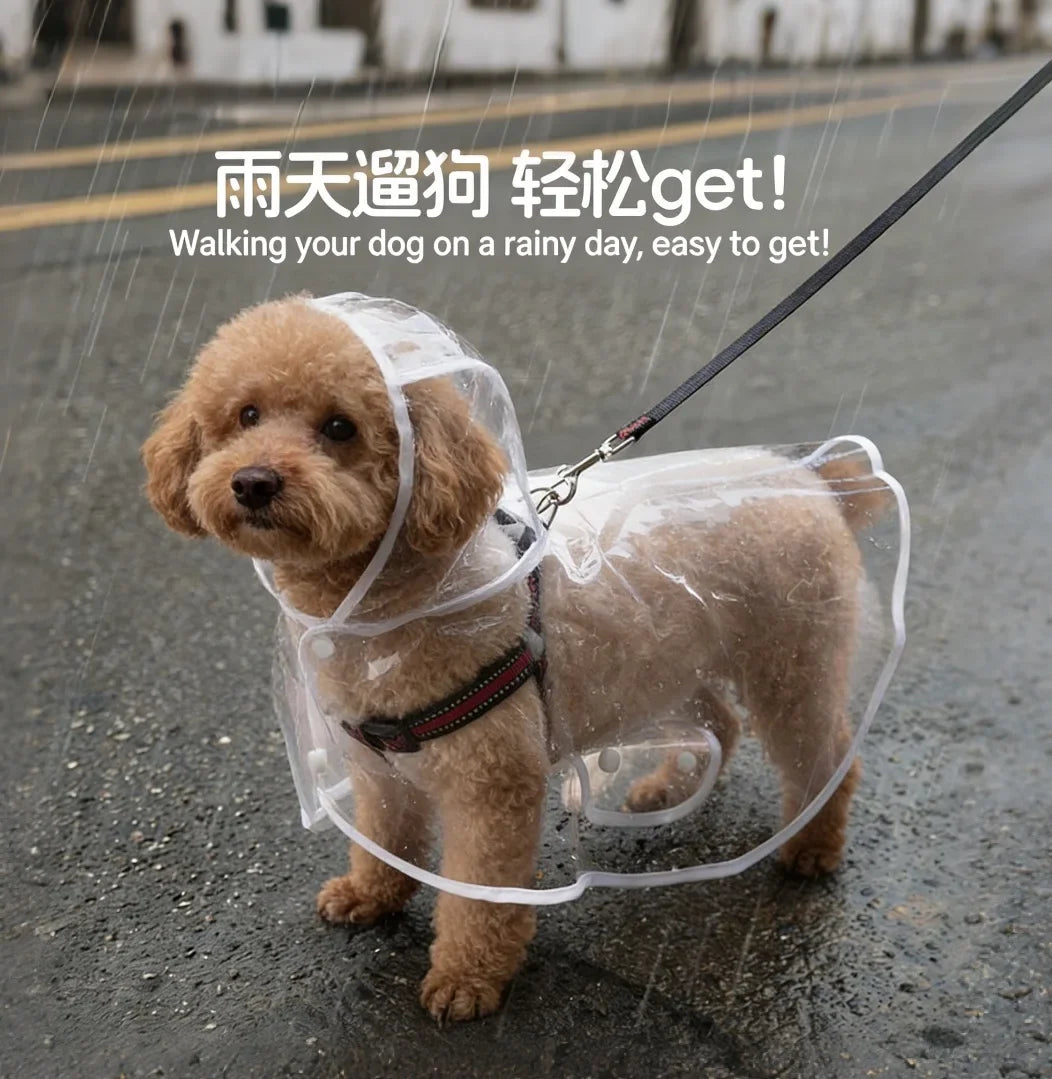Chubasquero Transparente Ligero para Perro