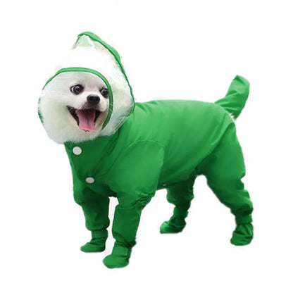 Chubasquero traje para Perro con Capucha y Botas para Lluvia y Frío