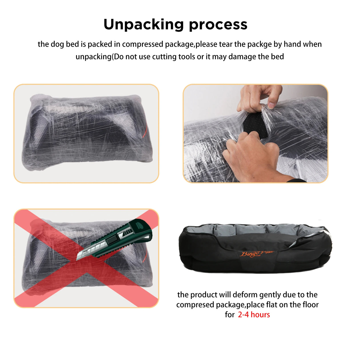 Cama Ortopédica Impermeable para Perros Grandes – Funda Lavable y Extraíble