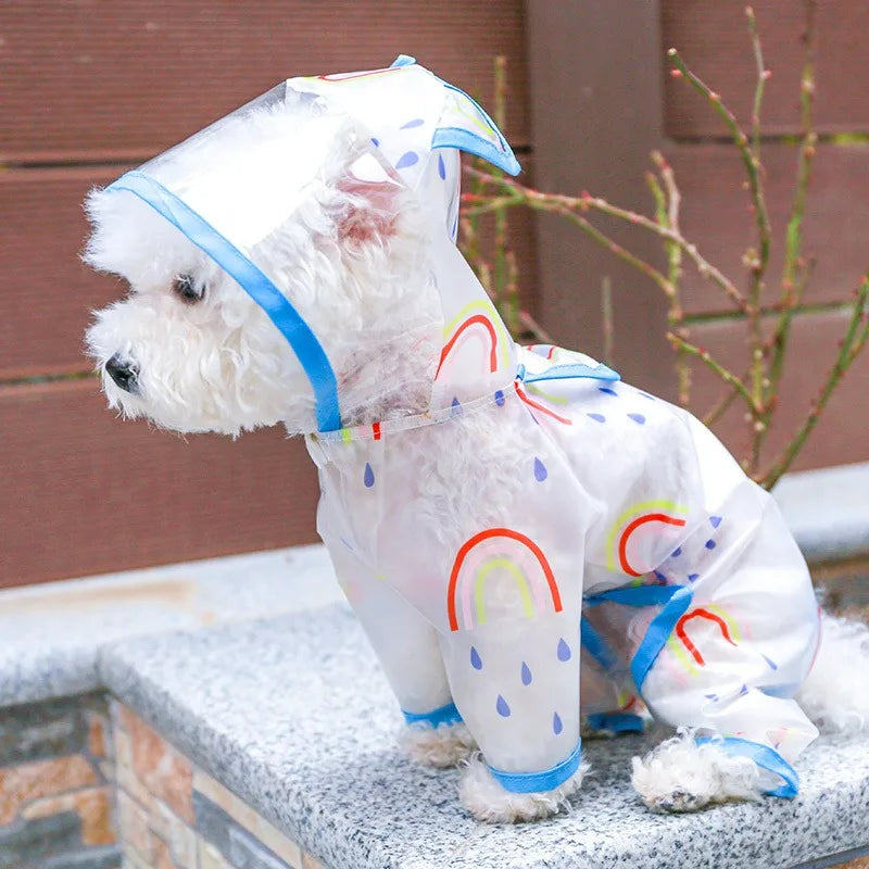 Chubasquero Transparente con Capucha para Perro Pequeño