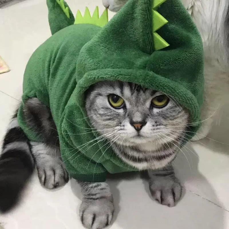 Disfraz Polar con Capucha para Perros y Gatos - Diseño Animal (Dinosaurio, Tigre, Cerdito)