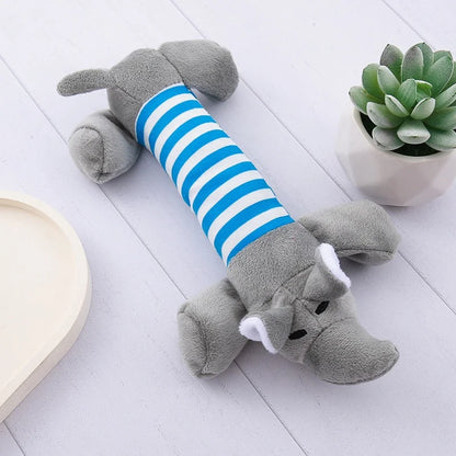Juguete de Peluche Chirriante para Perro – Diseño de Hueso con Animalito