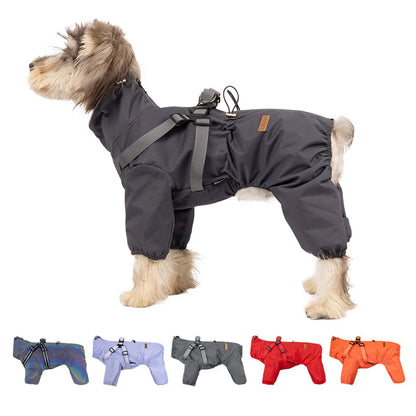 Chubasquero Reflectante con Arnés Integrado para Perro