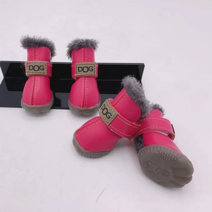 Botas de Invierno para Perro con Felpa y Suela de Caucho – Juego de 4