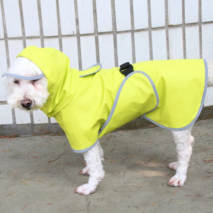 Chubasquero Verde Fluorescente con Capucha para Perros