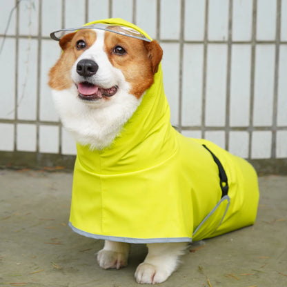 Chubasquero Verde Fluorescente con Capucha para Perros