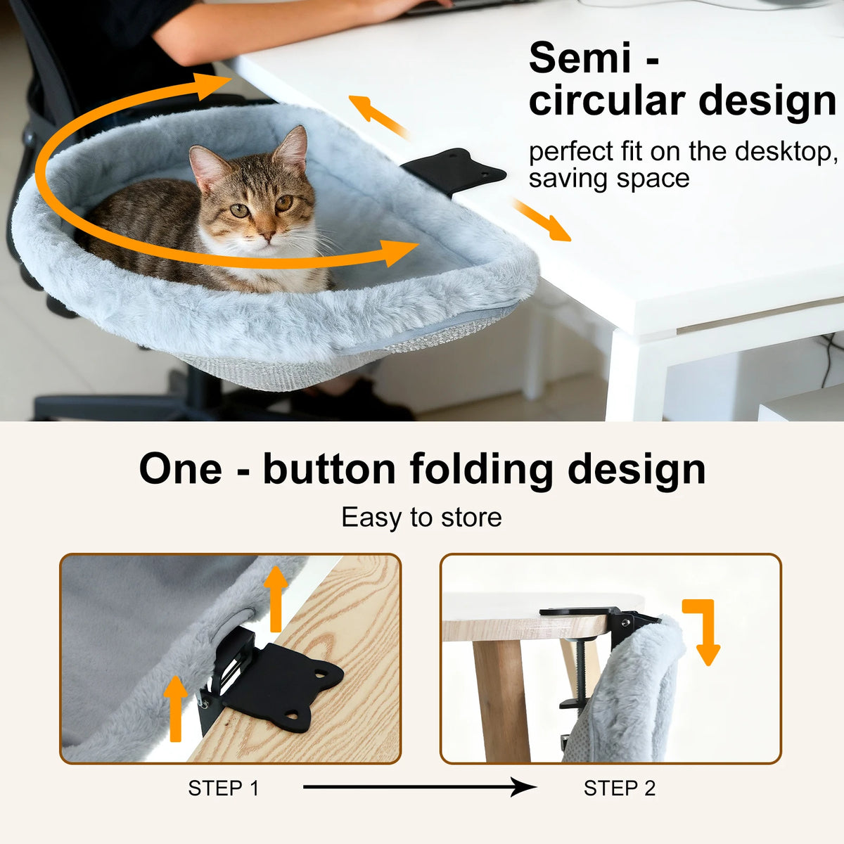 Cama de Escritorio para Gatos Plegable – Espacio Cómodo y Ahorra Espacio