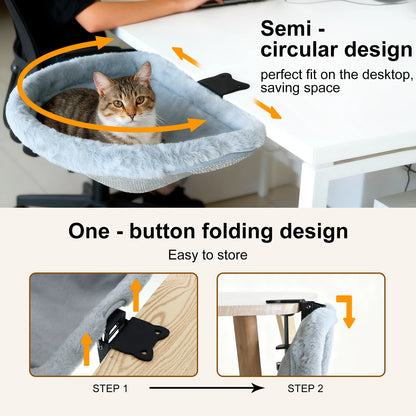 Cama de Escritorio para Gatos Plegable – Espacio Cómodo y Ahorra Espacio