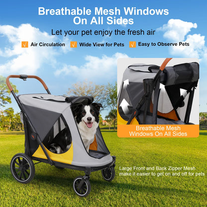 Carrito grande para perros y gatos, apto para mayores o ancianas de hasta 42 kg.