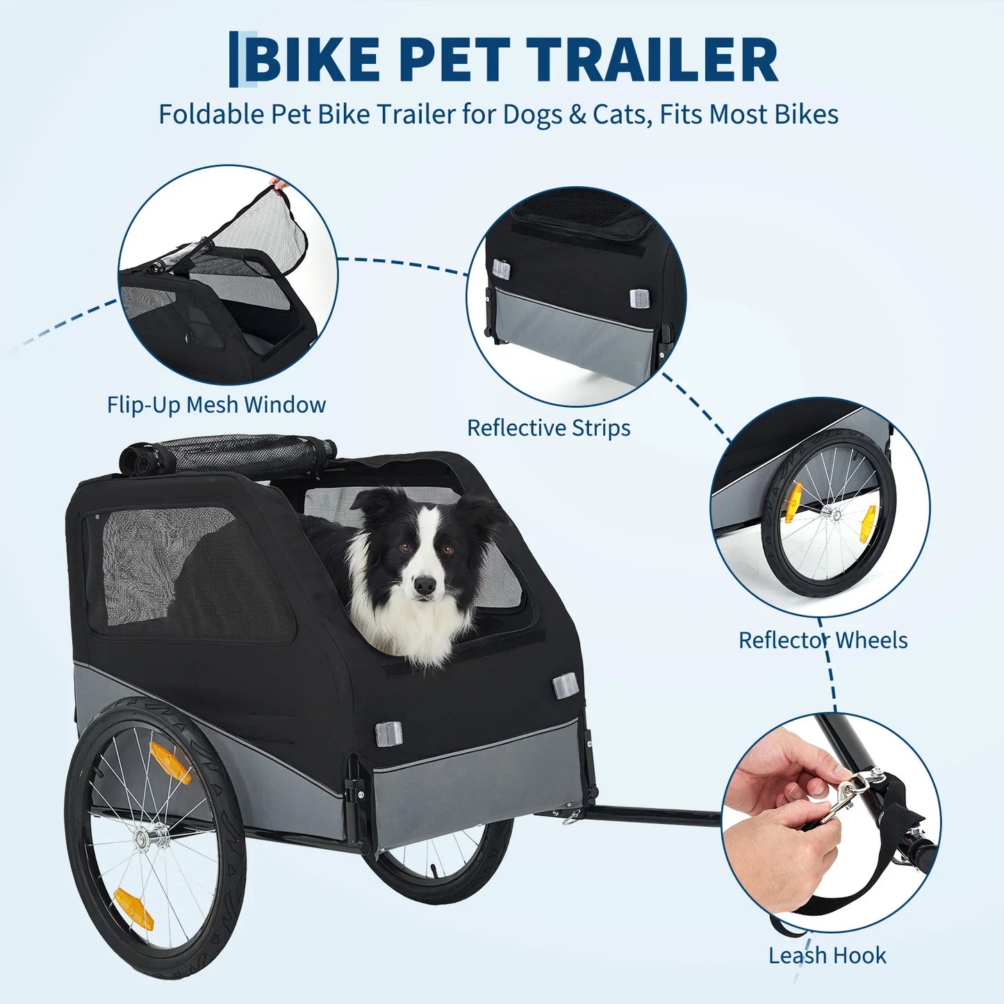 Remolque Plegable para Perros (No incluye la bicicleta)