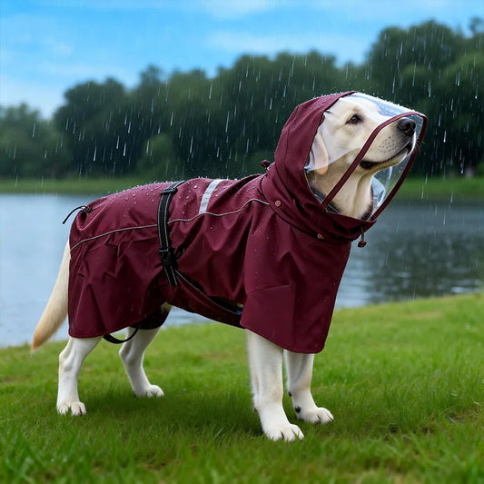 Chubasquero de Doble Capa con Capucha Desmontable para Perro