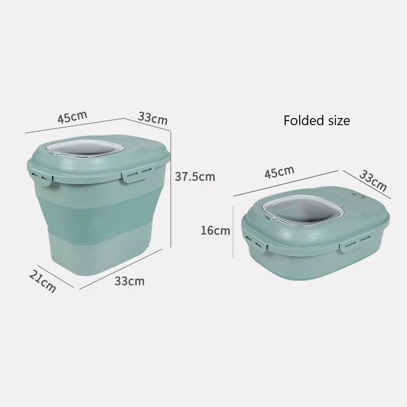 Contenedor Plegable Hermético para Alimento de Perros y Gatos