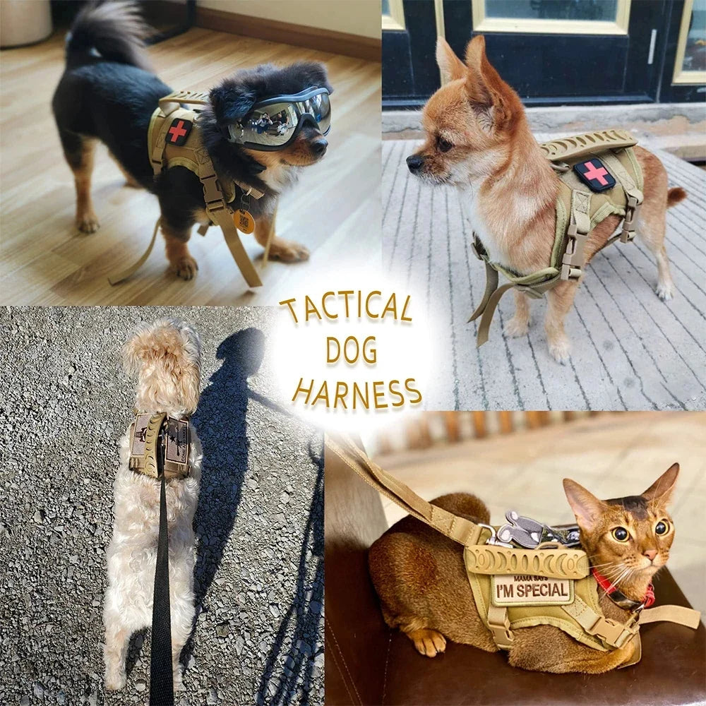 Arnés Táctico tipo chaleco ajustable para entrenamiento y paseos.