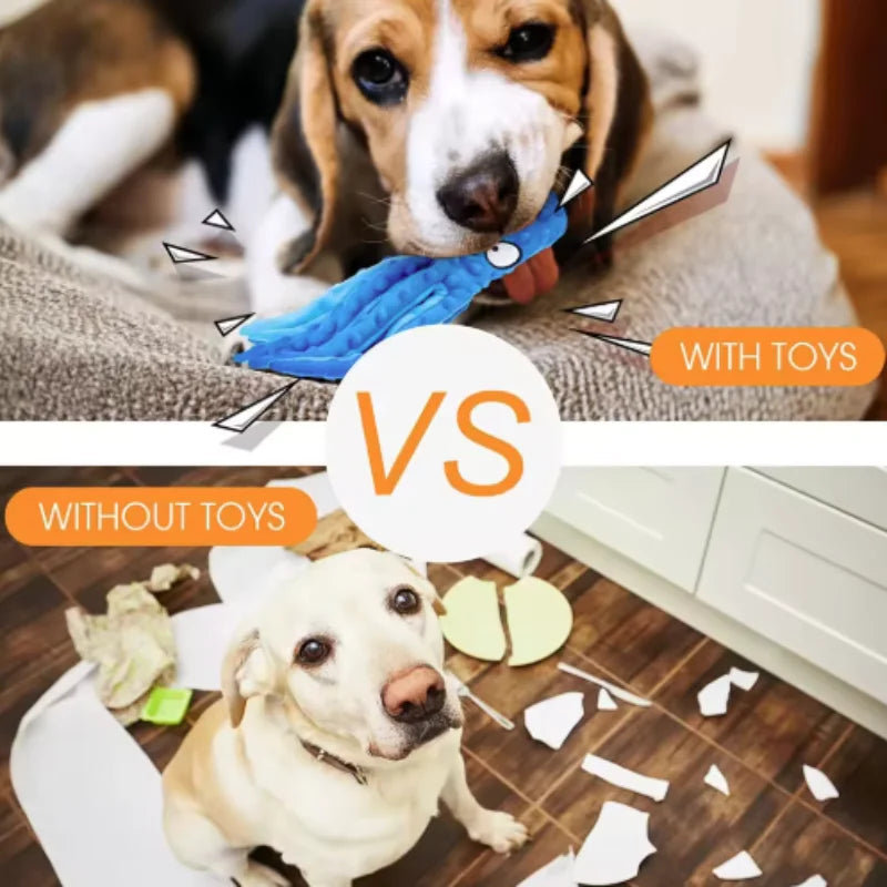 Juguete de Peluche Chirriante para Perro – Diseño de Hueso con Animalito