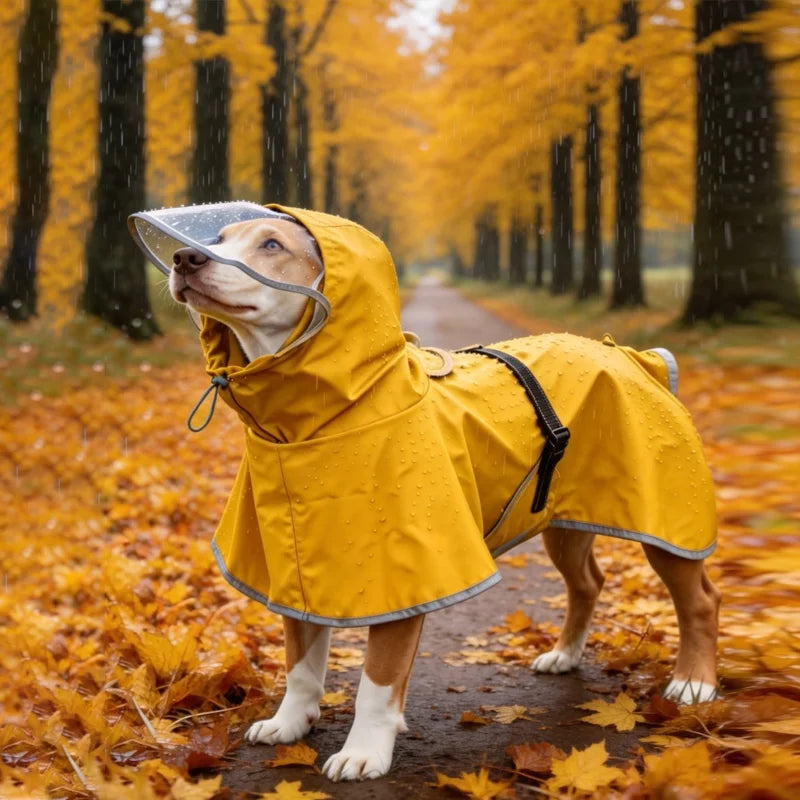 Chubasquero Reflectante con Capucha para Perros Medianos y Grandes
