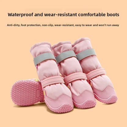 Botas Altas de Invierno para Perro con Interior Suave – 4 Piezas