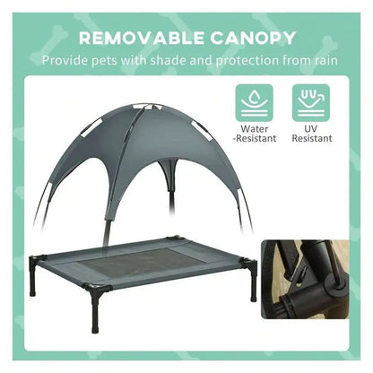 Cama Elevada Portátil con Techo para Mascotas