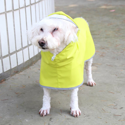 Chubasquero Verde Fluorescente con Capucha para Perros