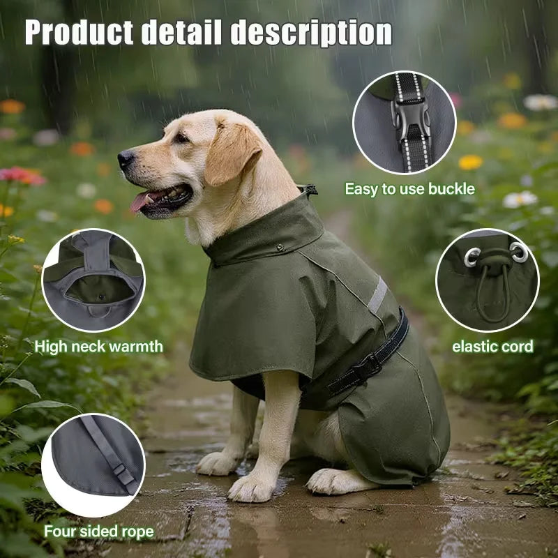 Chubasquero de Doble Capa con Capucha Desmontable para Perro