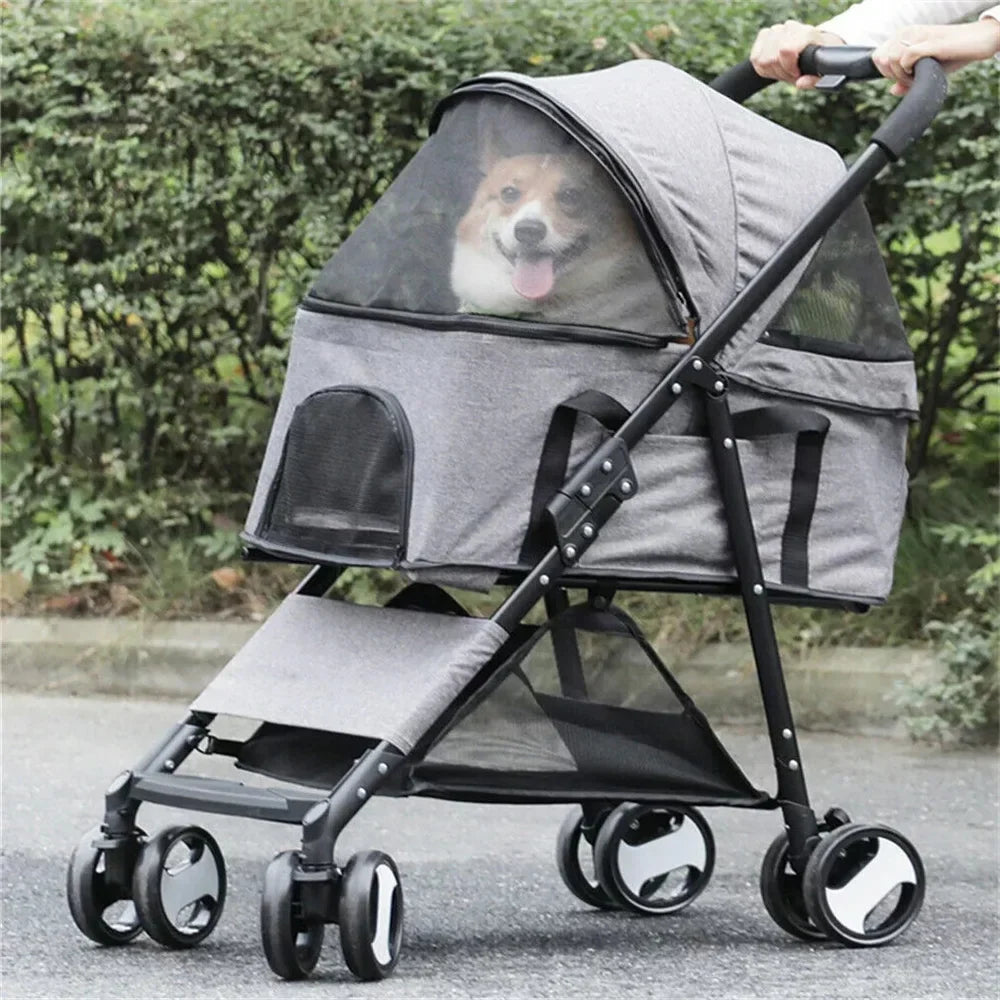 Cochecito de paseo y transporte con funda para la lluvia.