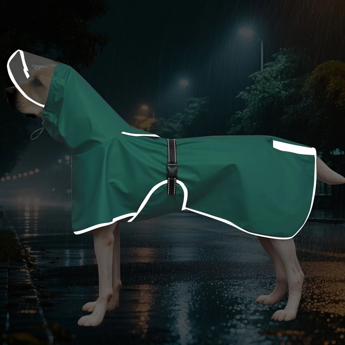 Chubasquero Reflectante con Capucha para Perros Medianos y Grandes
