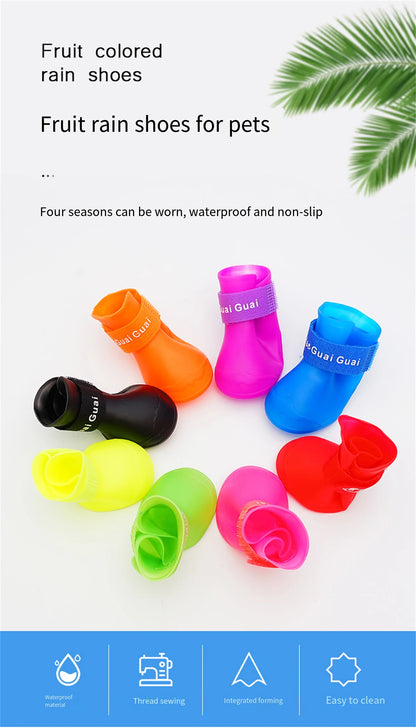 Botas de Goma Antideslizantes para Perros – 4 Piezas