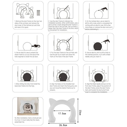 Puerta para Gatos y Perros Pequeños de 4 Vías