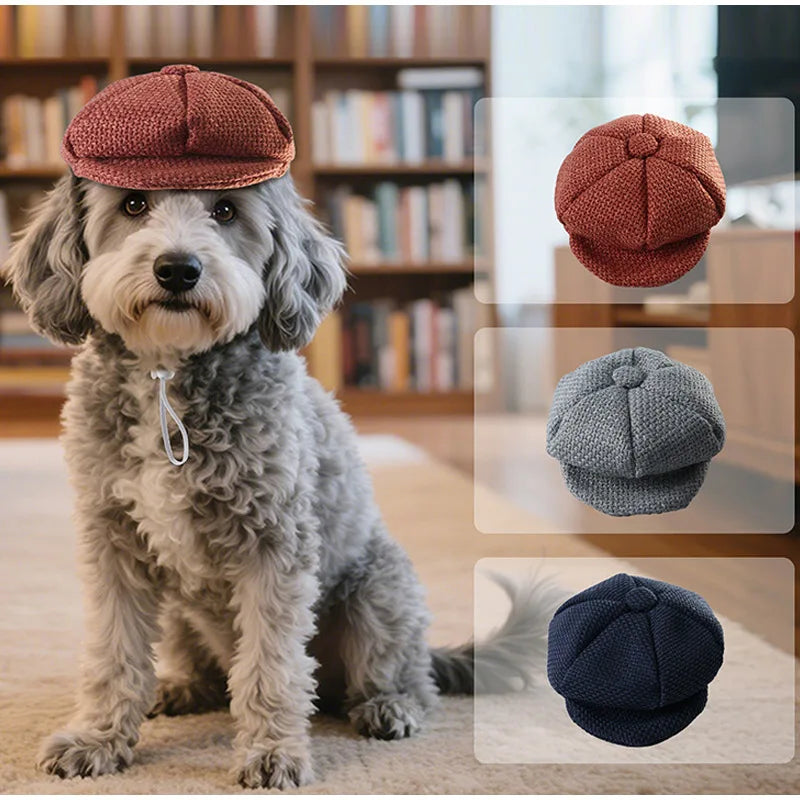 Gorro Boina Retro para Mascotas – Estilo Clásico Francés