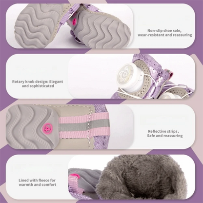 Botas para Perro con Ajuste de Perilla y Forro Suave – 4 Piezas