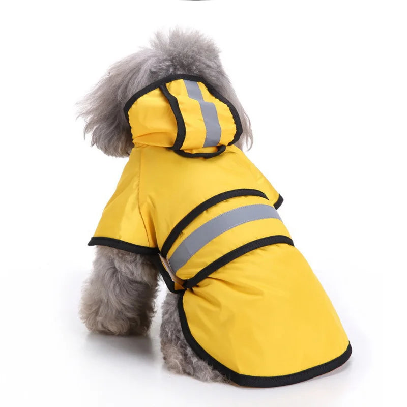 Chubasquero Amarillo Reflectante con Capucha para Perros