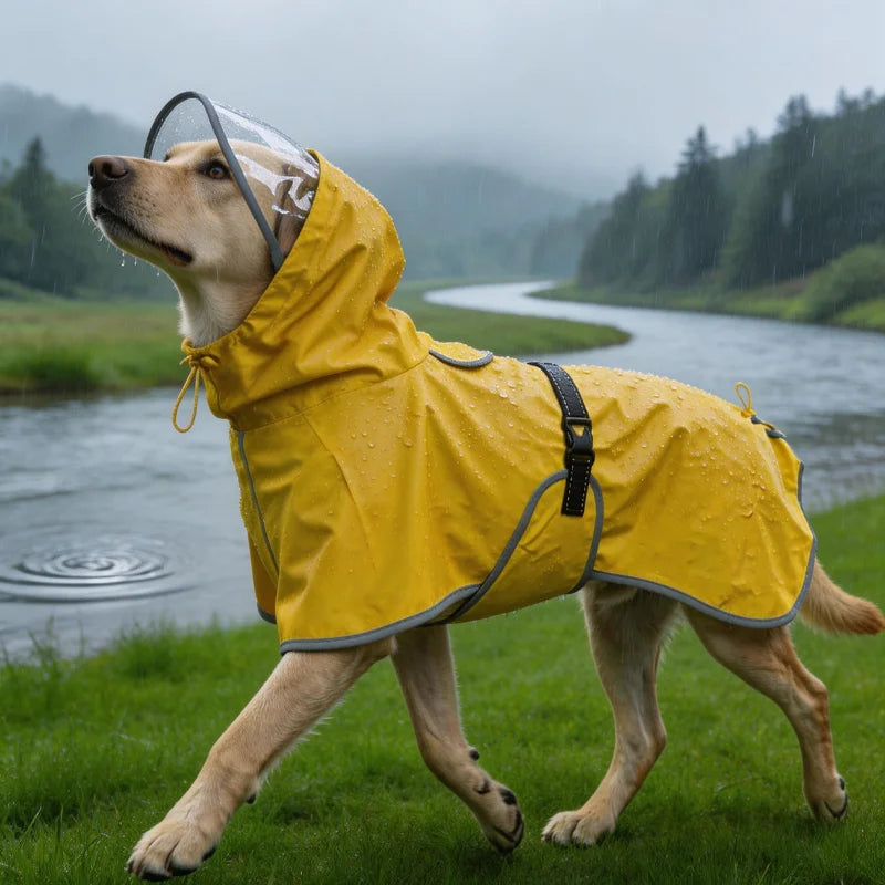 Chubasquero Reflectante con Capucha para Perros Medianos y Grandes