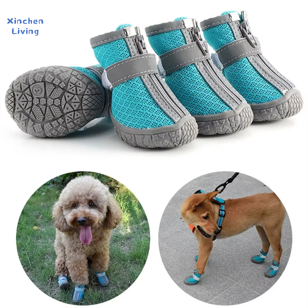 Botas de Malla para Perro con Suela Antideslizante y Detalles Reflectantes