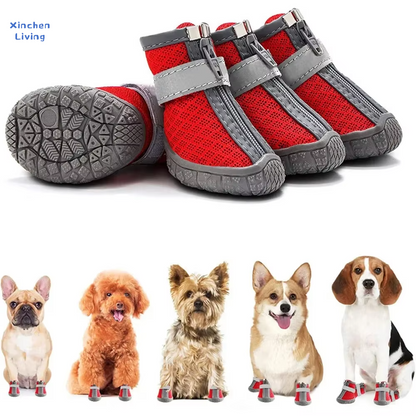 Botas de Malla para Perro con Suela Antideslizante y Detalles Reflectantes